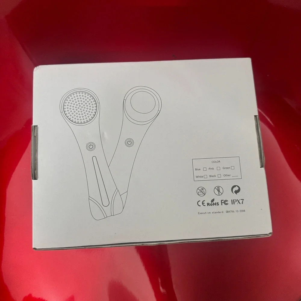 Electric Facial Cleansing Brush Waterproof Silicone Face Scrubber Dual Speed NIB